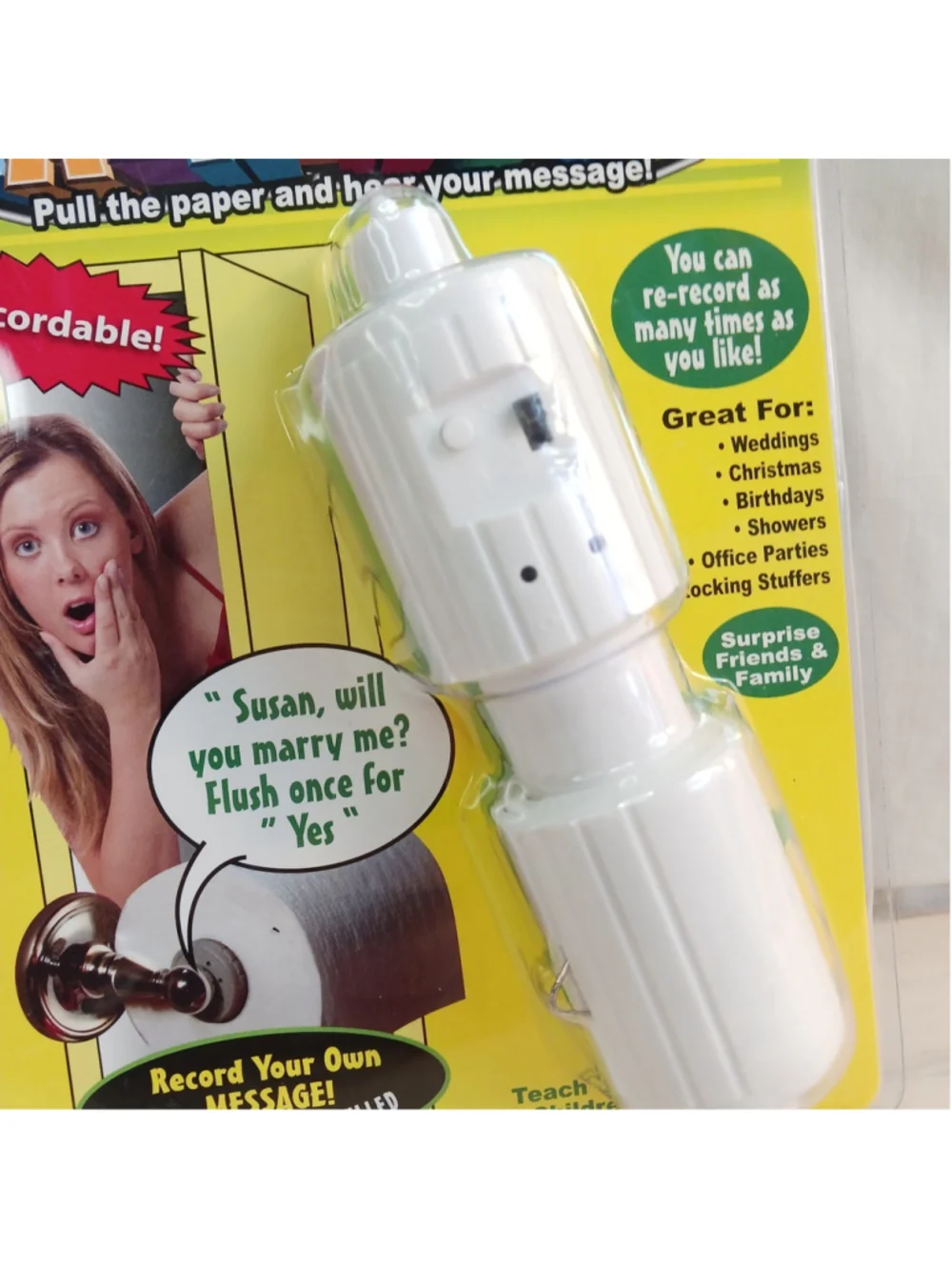 Recordable Pull Paper TP Spindle Funny Message